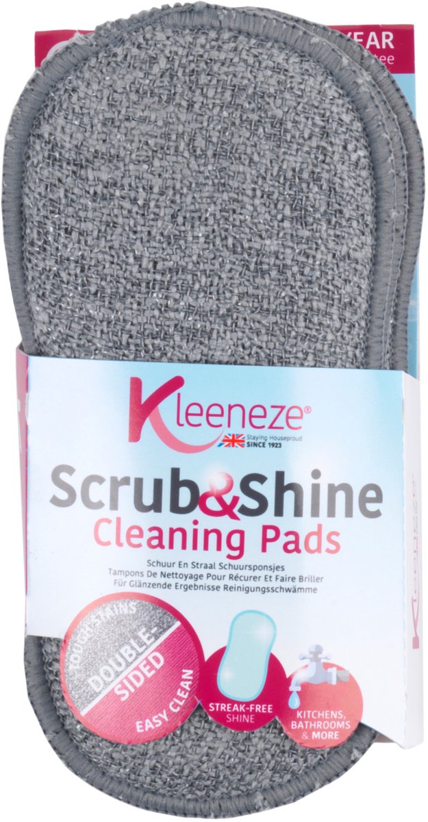 Kleeneze Scrub & Shine Reinigingspads - Dubbelzijdig, 3 Stuks