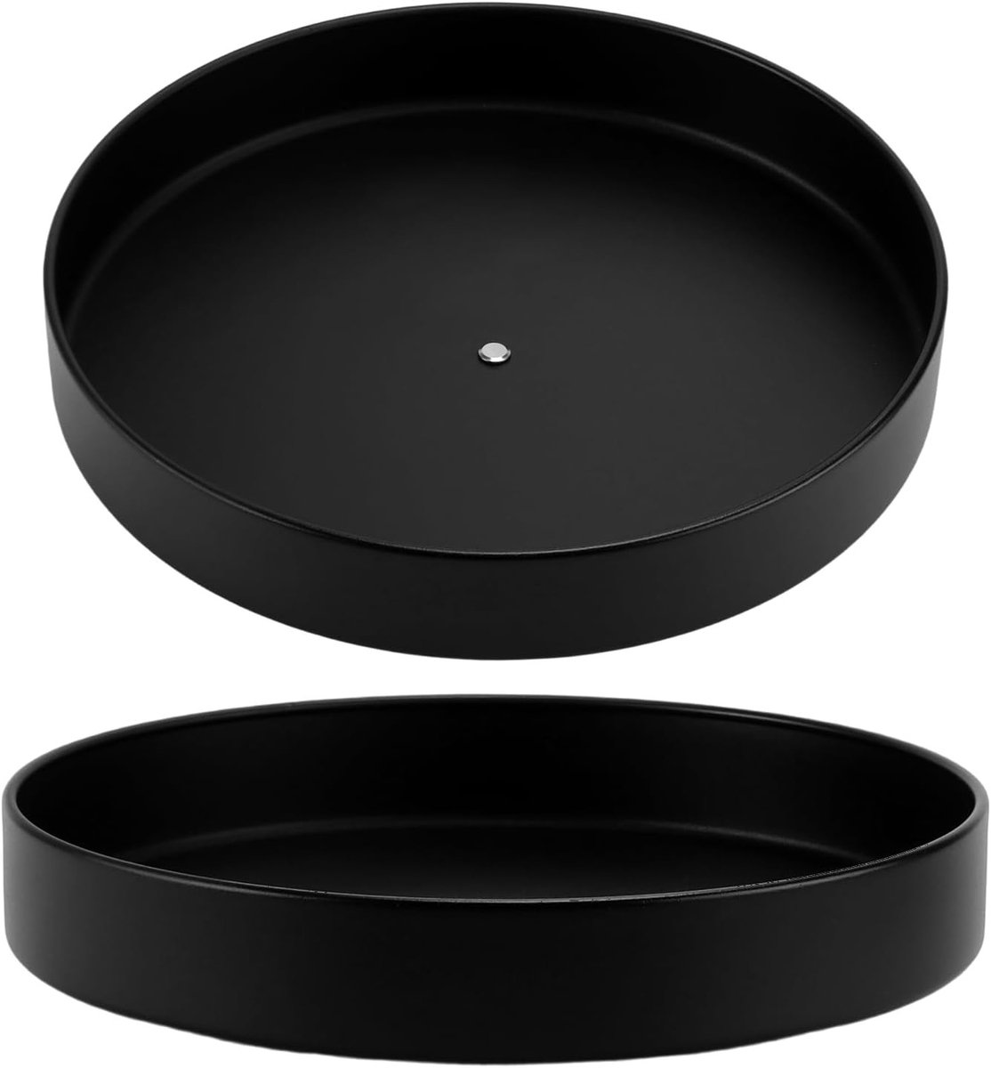 Set van 2 Draaiende Organizers van Koolstofstaal, 30 x 6 cm, Zwart, Ideaal voor Koelkast, Keuken en Kast