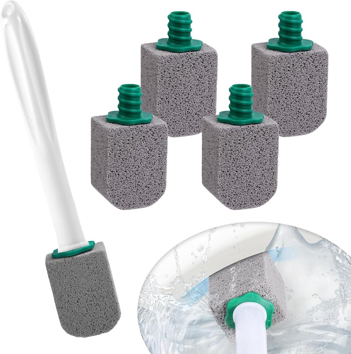 Effectieve Pumice Stone Toilet Cleaner Set van 5 met Handvat voor Grondige Toilet- en Zwembadschoonmaak