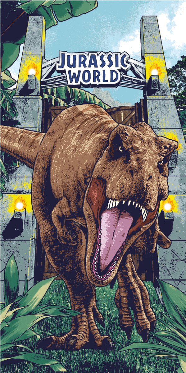 Jurassic World Strandlaken Roar - 70 x 140 cm - Katoen