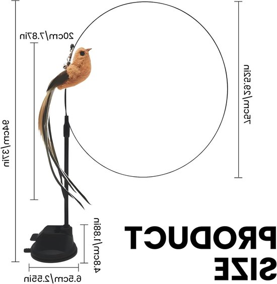 Stabiele kattenhengel met veren, interactief speeltje voor katten, zelfbezigheid en intelligentie, inclusief zuignap en vogels — afbeelding 5