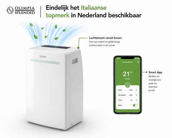 Mobiele airco 10.000 BTU WiFi HEPA ...
