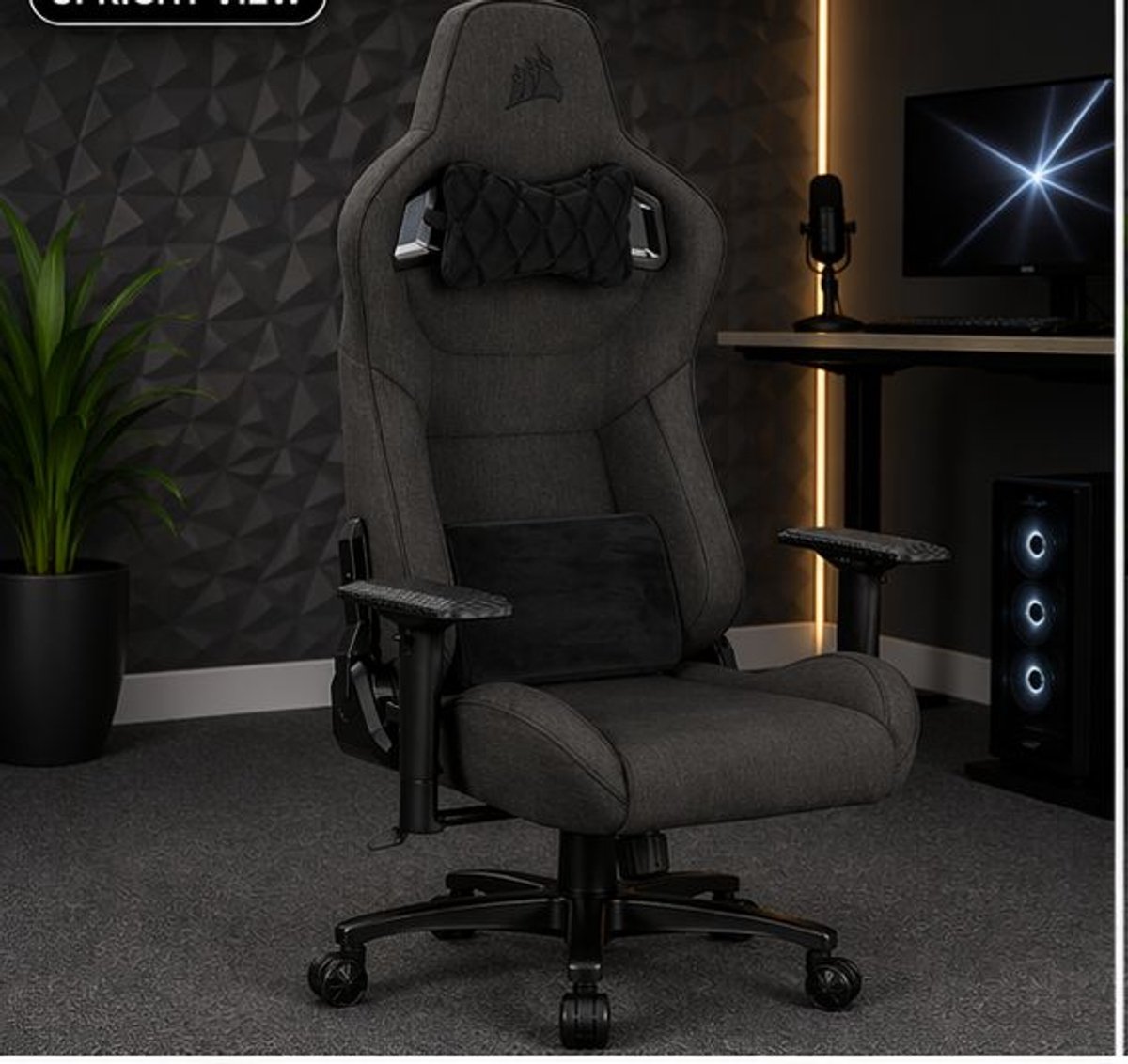 Gaming stoel ergonomisch verstelbaar ademende stof met 4D armleuningen en lendenkussen 38 x 69 x 88 cm grijs wit – Vermissen