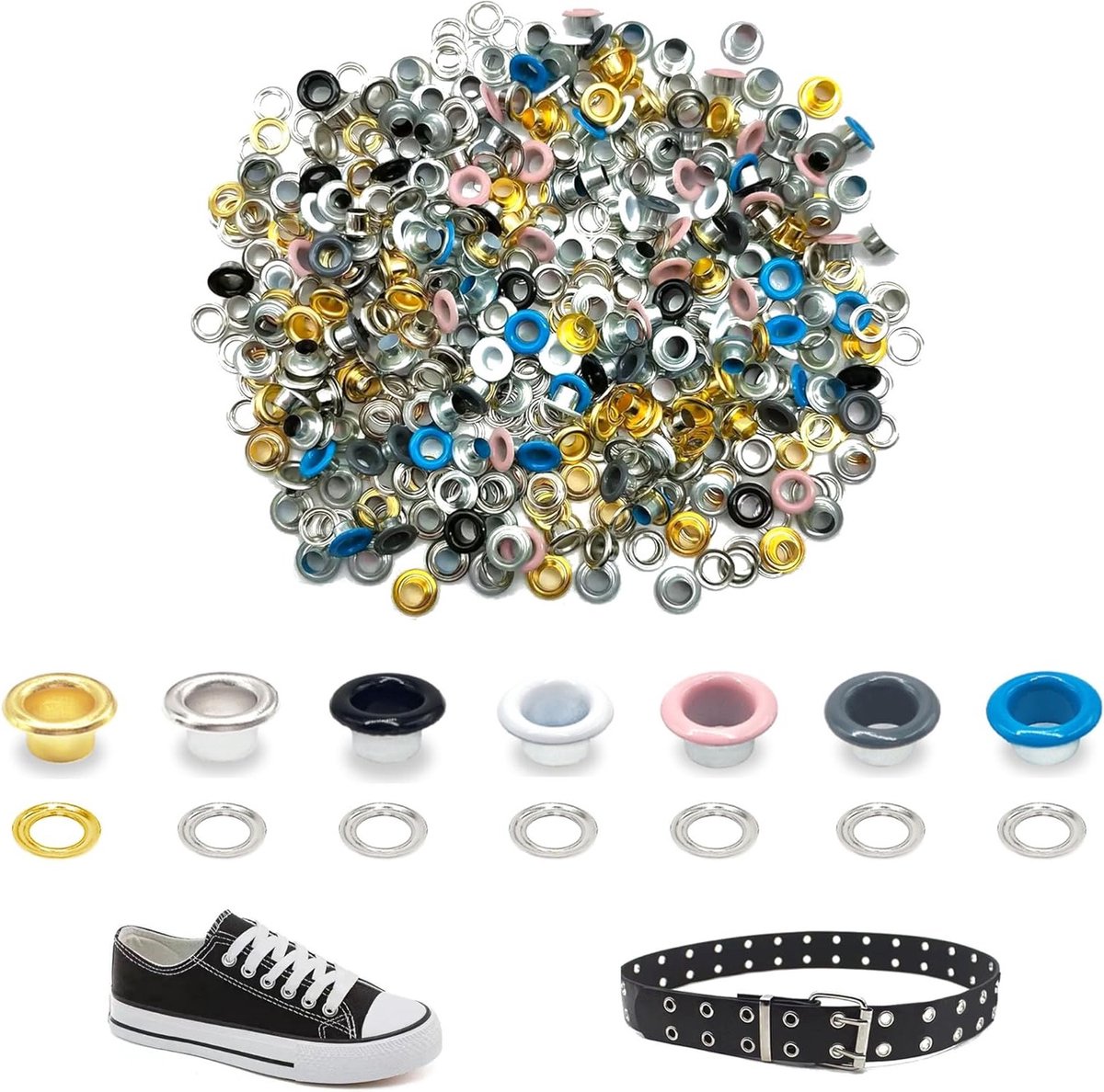 210 Stuks 5mm Oogjes Set in Diverse Kleuren met Wasjes voor Creatieve Projecten en DIY Crafts