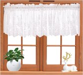 Korte vitrage gordijnen voor keuken en woonkamer, 130 x 41 cm, wit, ideaal voor bistro en cafe decoratie
