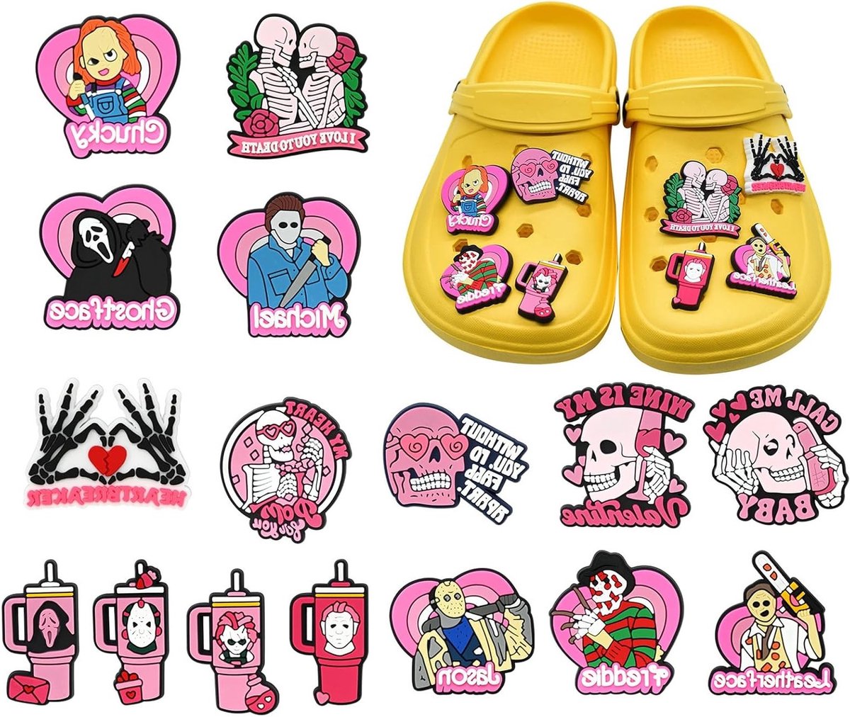 Schoenen Charms Set van 16 Stuks, Halloween Decoratie, PVC Schoenaccessoires voor DIY Armbanden en Feestdagen