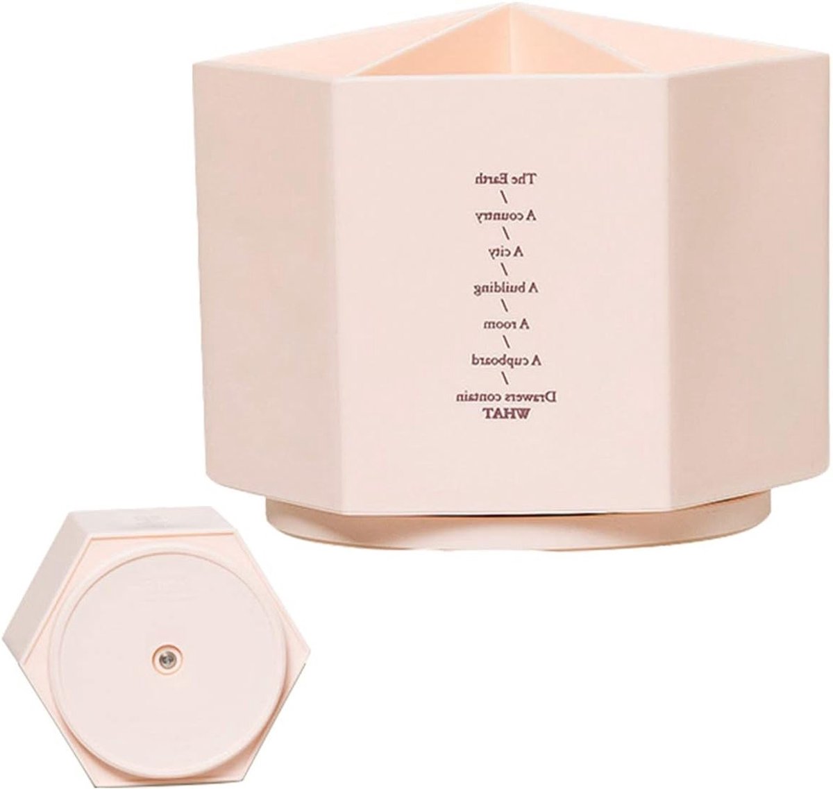 Decoratieve Rotating Pennen- en Potloodhouder voor Bureau met 6 Compartimenten - Organiseer je Kantoorbenodigdheden in Stijl, Roze