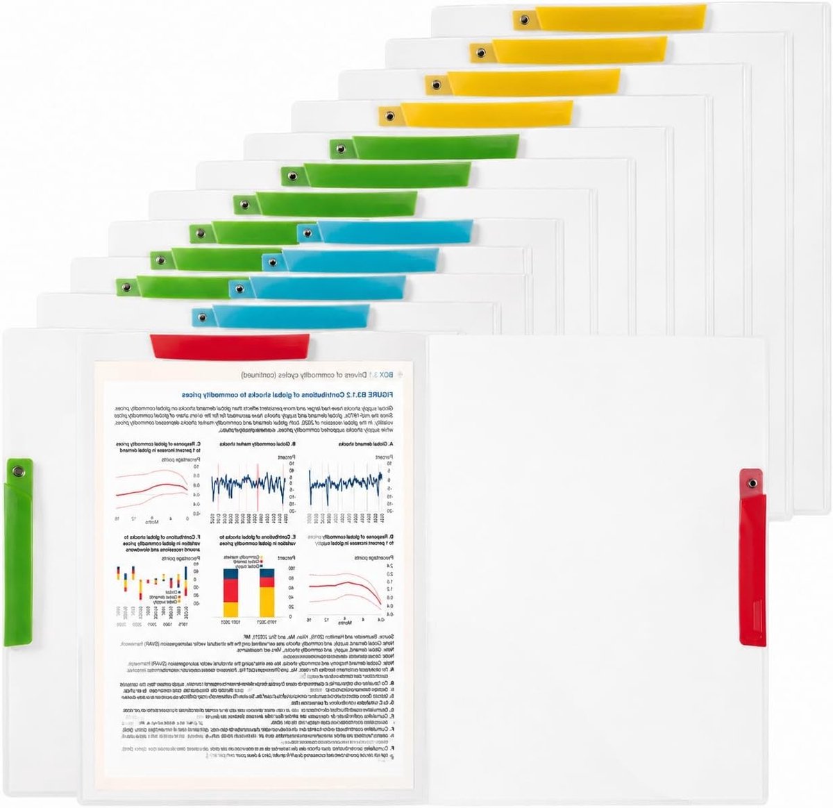 25 Stuks Snelle Release Clipfolders A4 A3 van Plastic, Dubbele Clip in 5 Kleuren voor School en Kantoor