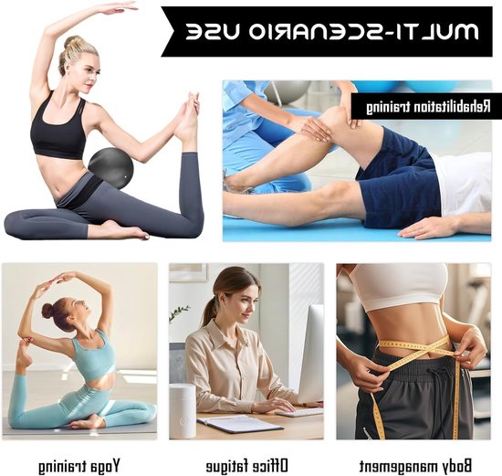 Set van 2 mini-oefenballen voor pilates en yoga, 22-25 cm, ideale barreballen voor flexibiliteit en krachttraining — afbeelding 4