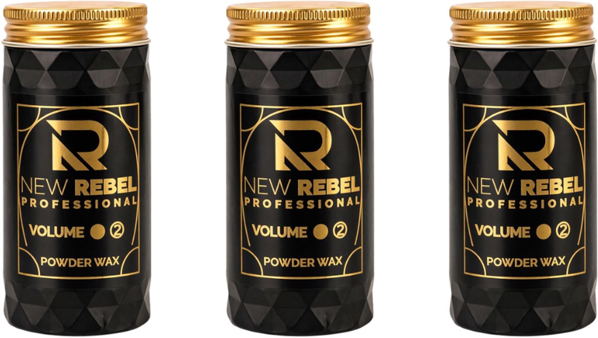 New Rebel Professional Powder Wax (set van 3 stuks) Volume 2 – Haar Styling Poeder – Matte Finish – Extra Volume & Textuur – 60g