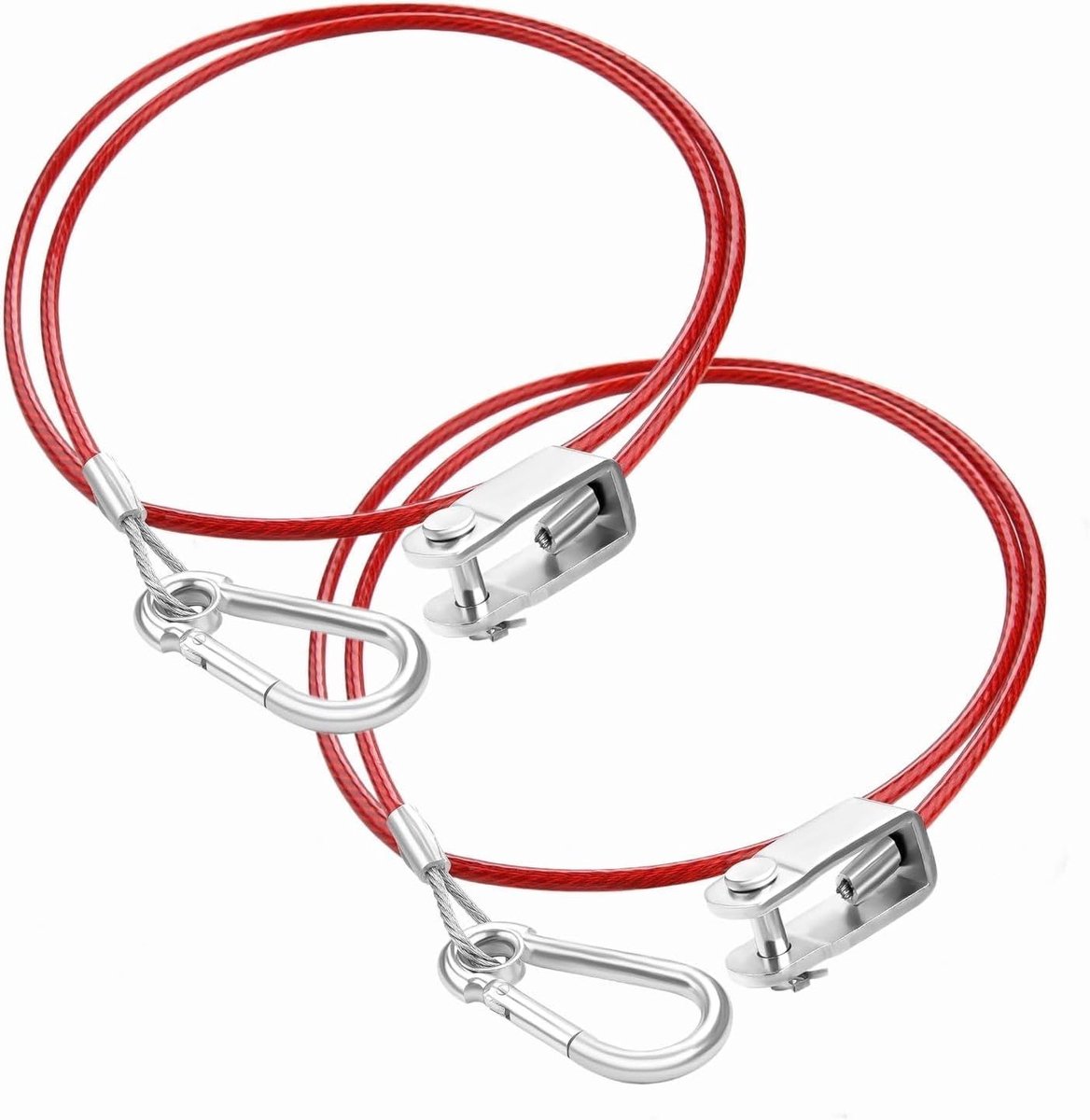 Tear Rope voor Caravans en Ongebremste Trailers, 1 m Sterke Remkabel voor Aanhangers, Rood met 1000 MPa Compressive Strength en Universele Hanger voor Standaard Braked Trailers