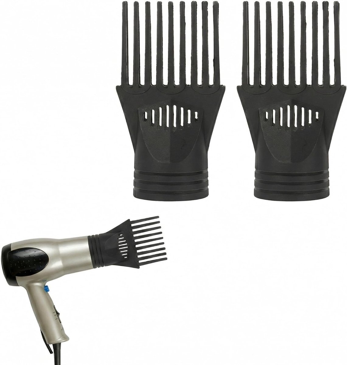 2 Stuks Haardroger Kam Diffuser Accessoires - Haardroger Mondstuk en Kam voor Efficiënte Styling en Volume