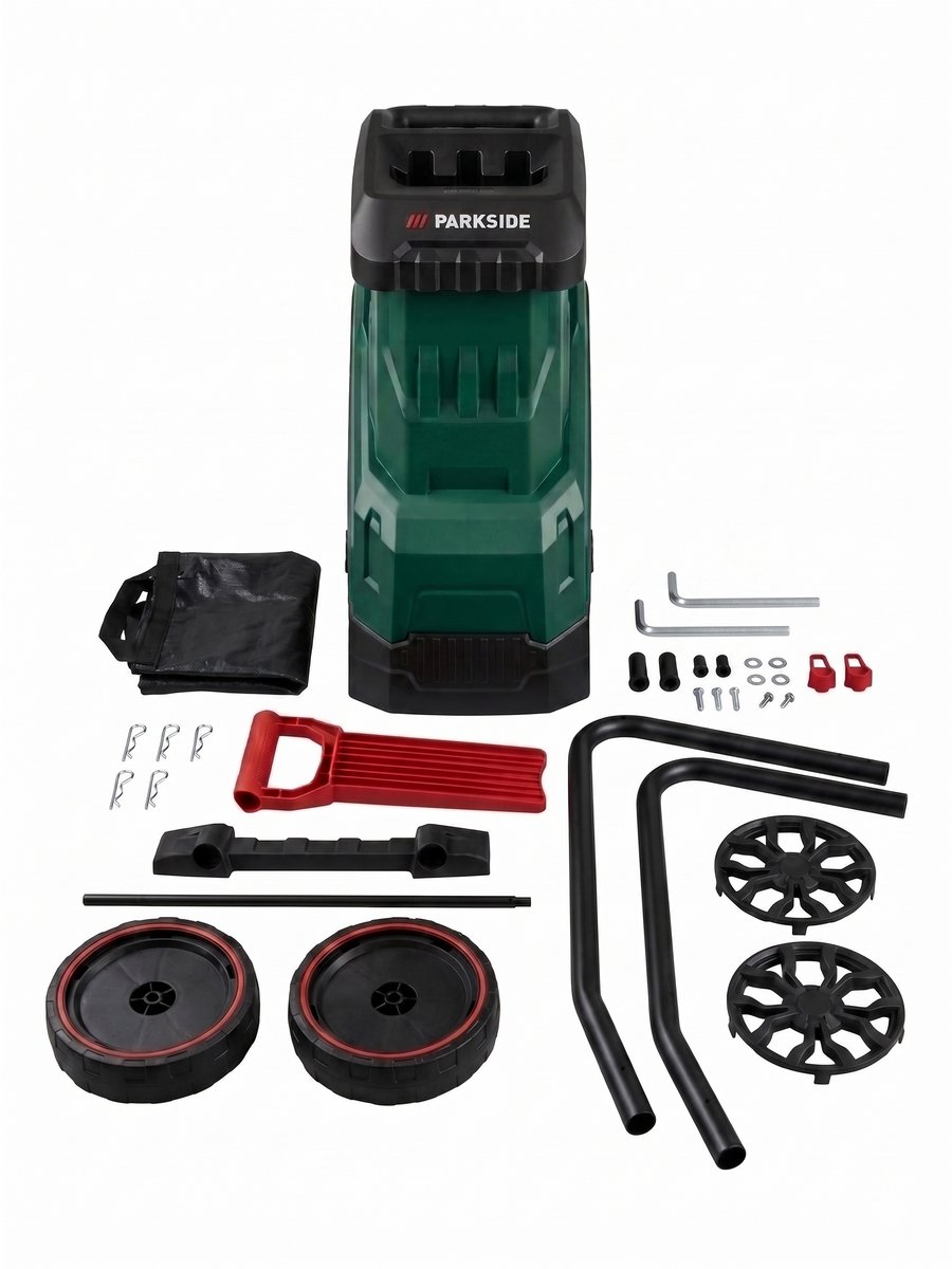 Bol.com PARKSIDE® Messenhakselaar 2.400 W - Koppel: 12 Nm - Volume opvangzak: 45 l - 2 hoogwaardige omkeermessen - Overbelasting... aanbieding