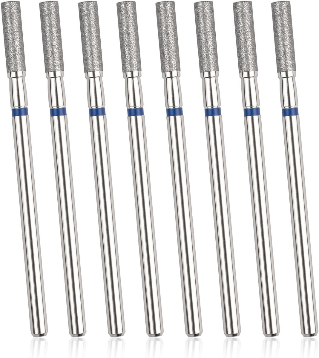 Professionele nagelriemboorset met 8 roestvrijstalen bits voor manicure, pedicure en nagelverzorging, geschikt voor acryl- en gelnagels