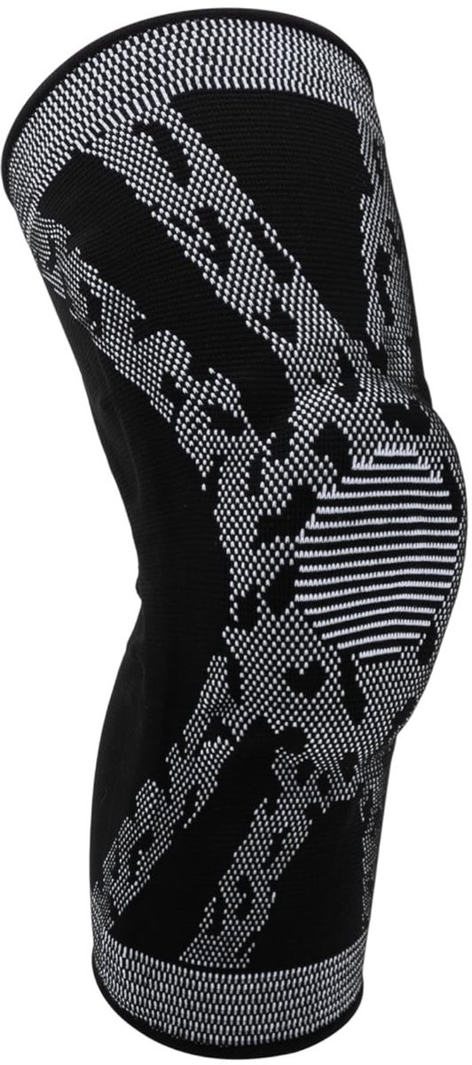 Comfortabele en rekbare kniebrace voor hardlopen en voetbal, uniseks, maat XL, zwart en grijs, optimale ondersteuning en bescherming