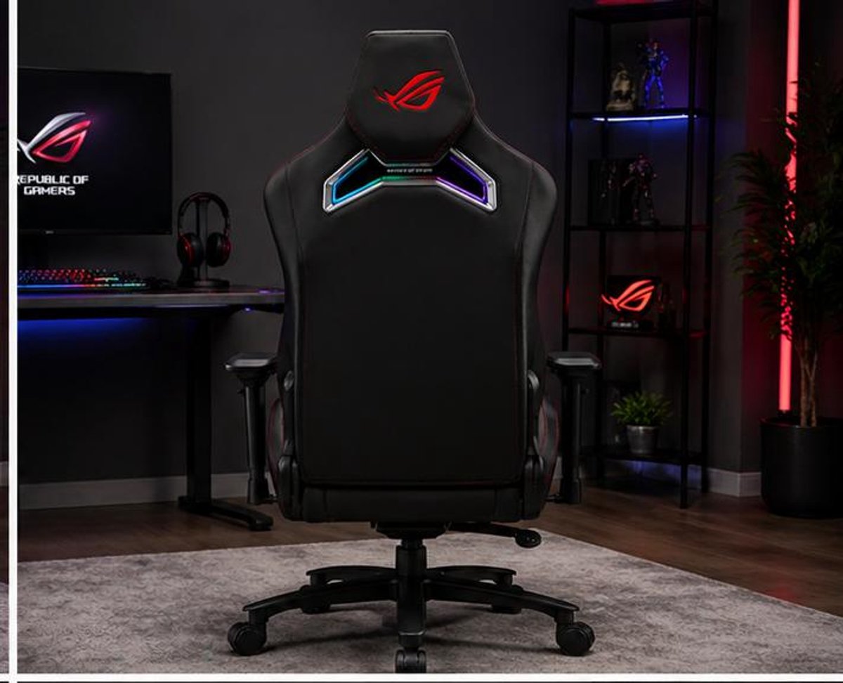 Gaming stoel ergonomisch 4D armleuningen 155° verstelbare rugleuning – bureaustoel met RGB verlichting, memory foam hoofdsteun & lendensteun, premium PU-leer, zwart – Vermissen