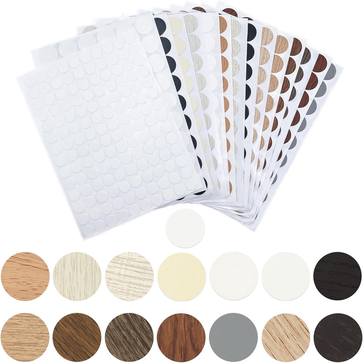 Kleurige schroefdoppen in 15 kleuren, 12/21 mm, zelfklevend, 896 stuks, waterdicht voor houten meubels