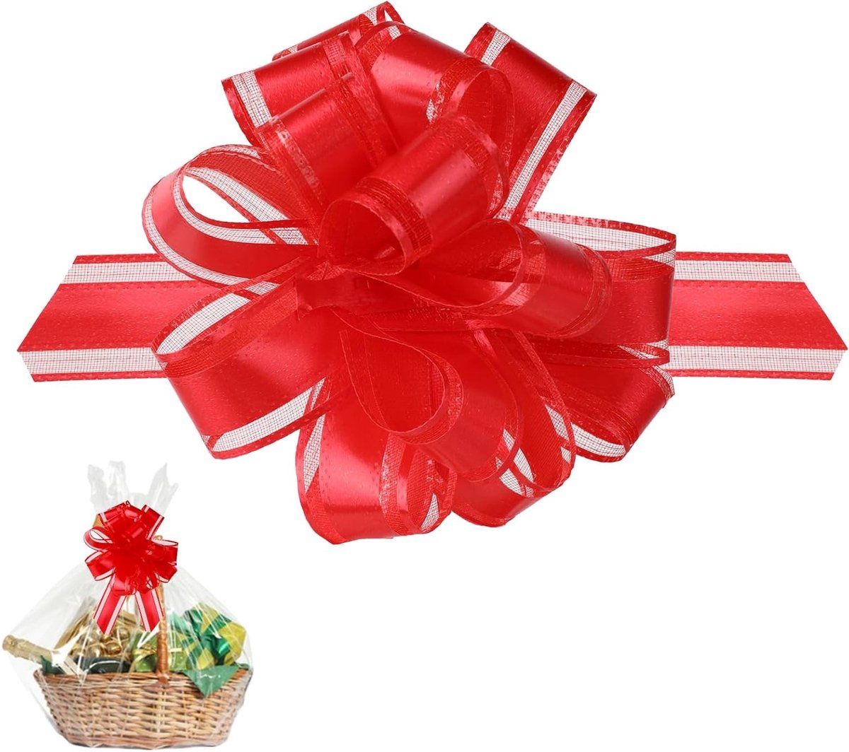Grote Cadeau Strikken Set van 12 Stuks - 11cm Versieringen voor Verpakkingen, Feestjes en Decoratie (Roze)