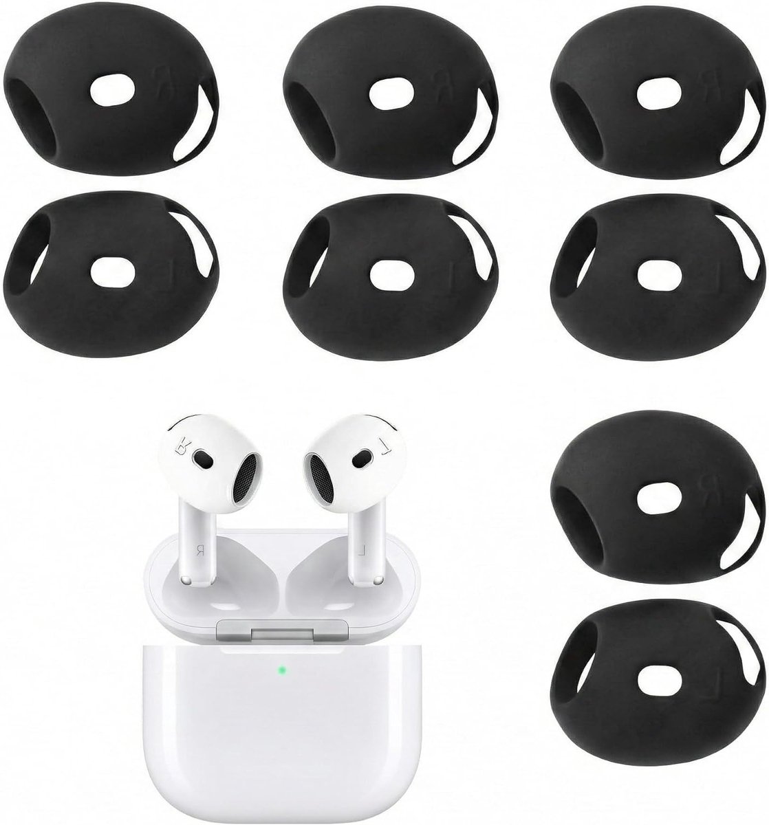 Oordopjes Covers - Siliconen Tips - Comfortabel Luisteren - Past in Oplaadcase - 4 Paren - Zwart