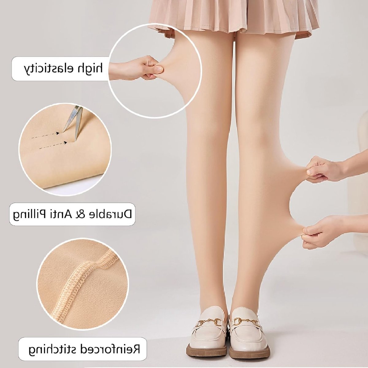 Warme Fleece Voering Panty’s voor Dames - Hoge Taille Thermische Leggings voor de Winter, Rekbare en Transparante Kousen