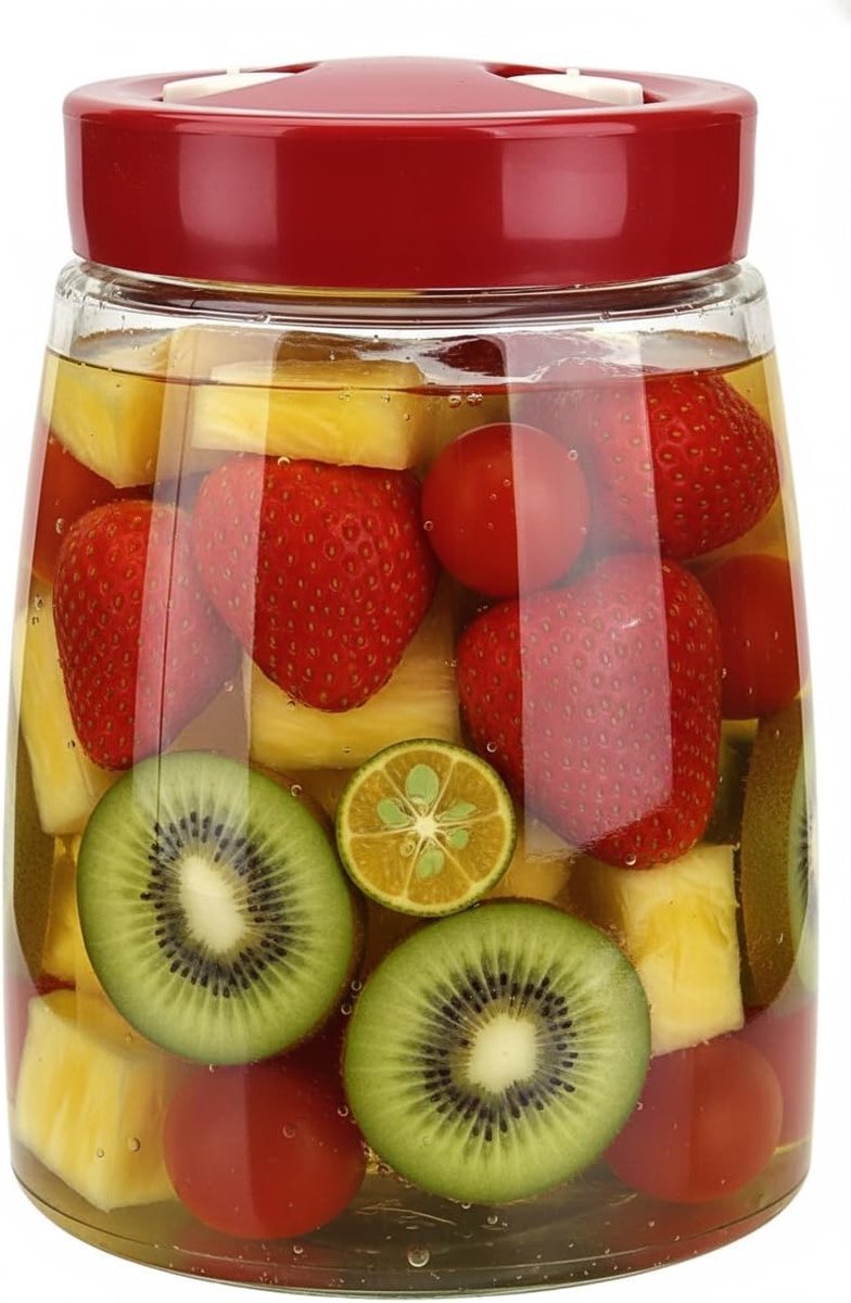 Fermentatieglas met Dubbele Ventilatieklep voor Kimchi, Sauerkraut en Kefir - Ideaal voor Groenten en Voedselbewaring (1.4 Liter)