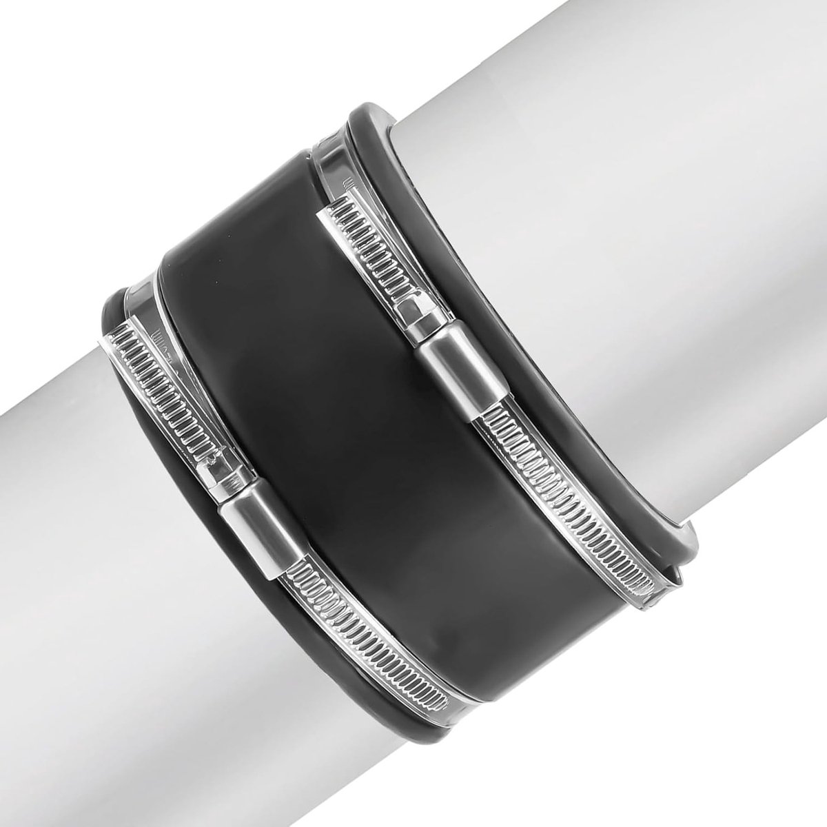 Flexibele rubberen buisverbinder Ø 125mm voor ventilators, rubberen koppeling met roestvrijstalen klemmen, ideaal voor ventilatiesystemen en ronde buizen