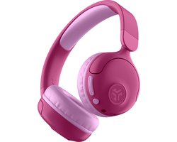 JLab JBuddies Wireless Kinderkoptelefoon - Hoofdtelefoon Kinderen Draadloos & Bedraad (2-in-1) - 85 dB Veilig Volumebegrenzer - 50+ uur - Met Microfoon - Bluetooth - Vanaf 2 jaar – Koptelefoon Kinderen - Roze