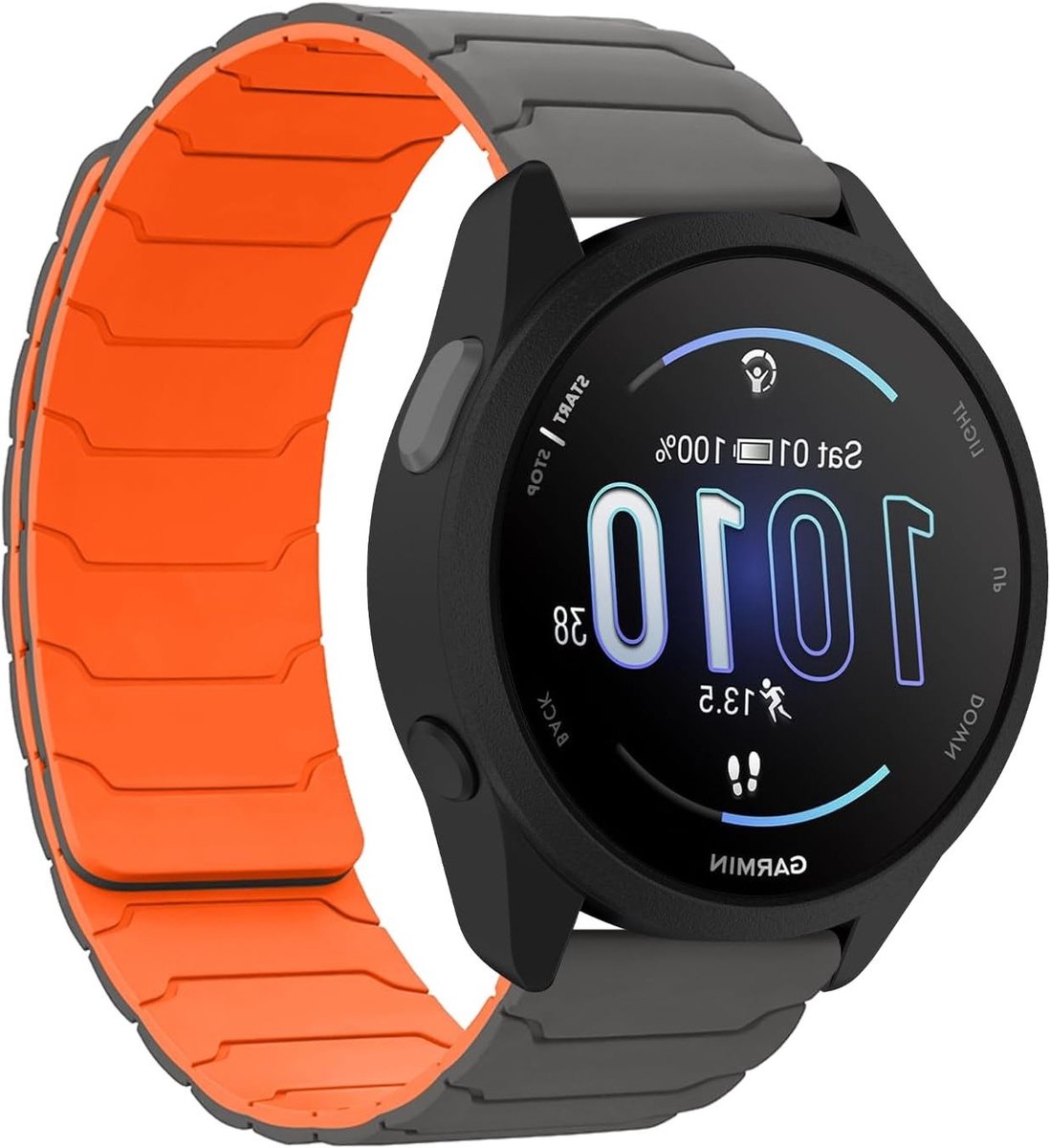 20mm Magnetische Armband voor Garmin Forerunner 165, Vivoactive 5 en Venu Sq 2 - Sterke Dubbele Siliconen Band, Comfortabel en Duurzaam voor Sport en Dagelijks Gebruik