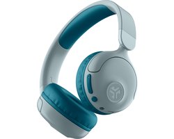 JLab JBuddies Wireless Kinderkoptelefoon - Hoofdtelefoon Kinderen Draadloos & Bedraad (2-in-1) - 85 dB Veilig Volumebegrenzer - 50+ uur - Met Microfoon - Bluetooth - Vanaf 2 jaar – Koptelefoon Kinderen - Blauw