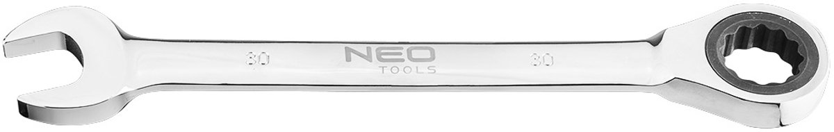 NEO - Ringsteeksleutel met Ratchet - 30mm - Chroom-Vanadium - 72 Tands