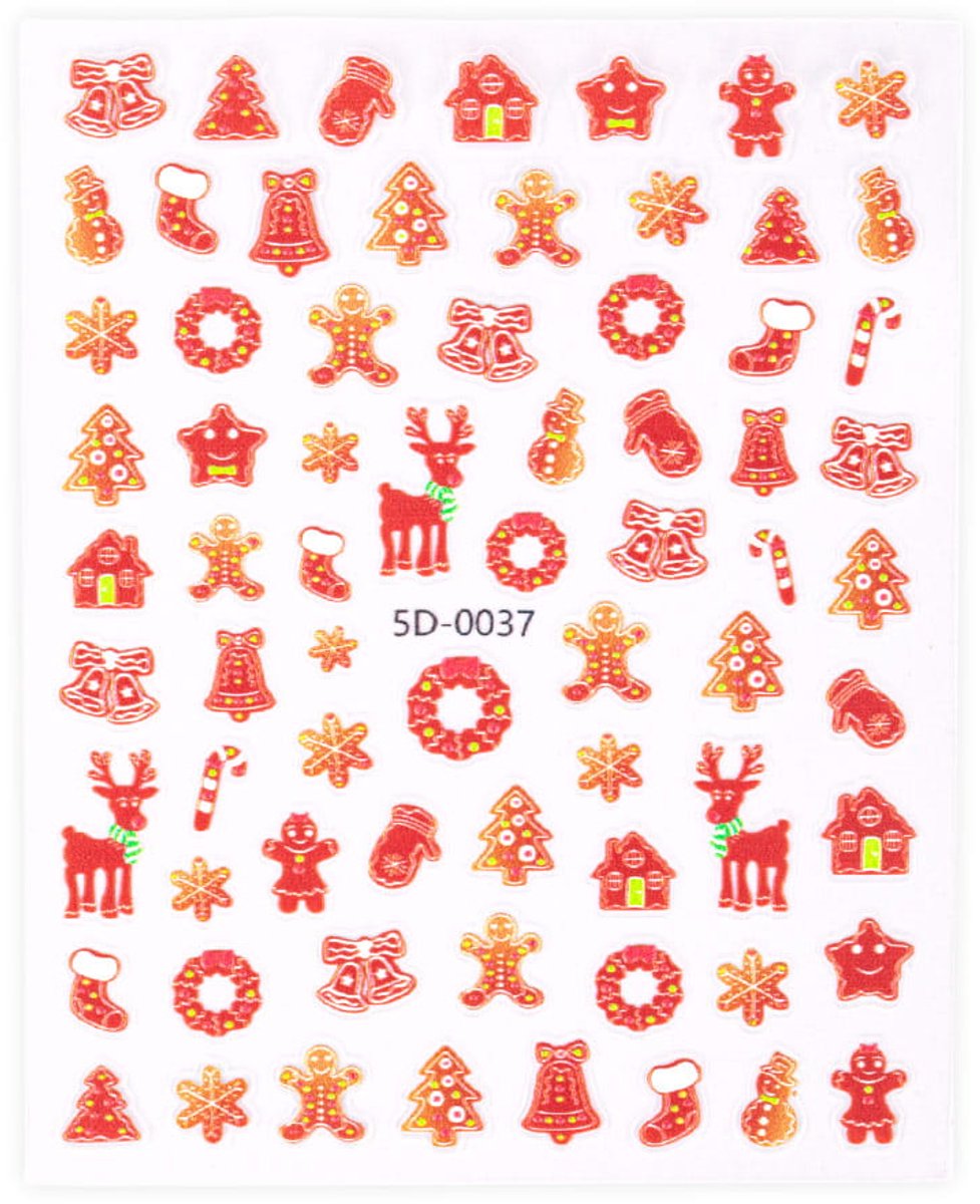 GNB-LAB 5D - Nagelstickers - Zelfklevend - 3D - Kerst