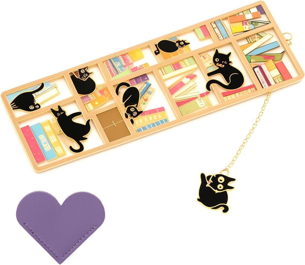 Schattige metalen boekenlegger voor kattenliefhebbers, unieke boekenaccessoires, gepersonaliseerde cadeaus voor boekenwurmen