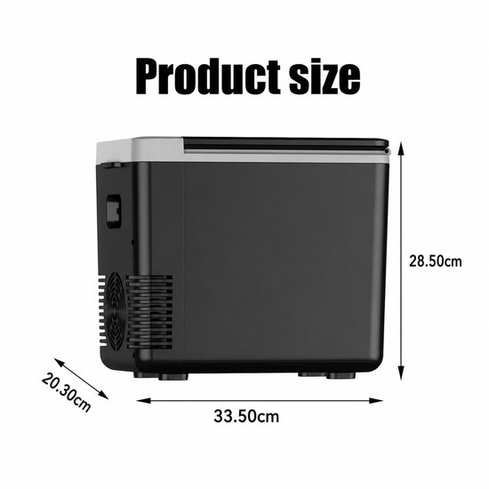 Velmio Koelbox Elektrisch 12v 230 volt - 10L - koelbox auto - Zwart - 33.5 x 20.30 x 28.5cm - incl Snoeren/stroomaansluiting — afbeelding 5
