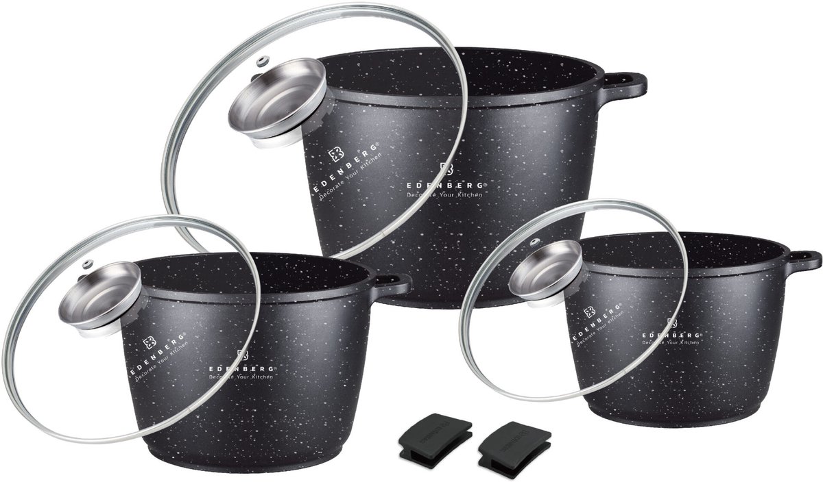 Edënbërg 6-delige Luxe Pannenset van Gesmeed Aluminium