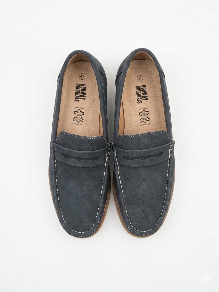 Norway Originals Heren Penny Loafers - Comfortabele Casual Schoenen - Lichtgewicht & Ademend