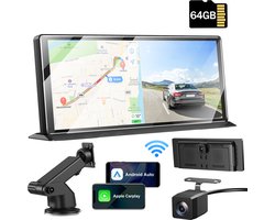 ESSGOO CarPlay Scherm 11 Inch - Apple CarPlay & Android Auto (Draadloos) - CarPlay-autoradio met 4K-frontcamera - 64GB Geheugenkaart - touchscreen - Universeel Auto/Bus/Vrachtwagen
