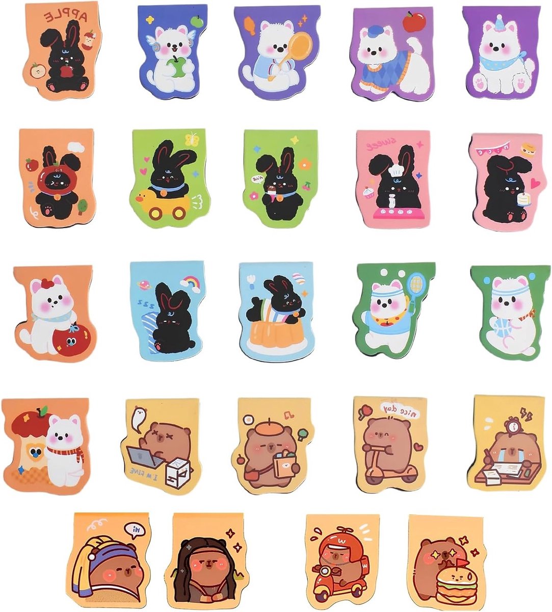 24 Dieren Magnetische Boekenleggers in Cartoonstijl - Leuke Accessoires voor Kinderen, Studenten en Leerkrachten - Perfect voor Boekenliefhebbers