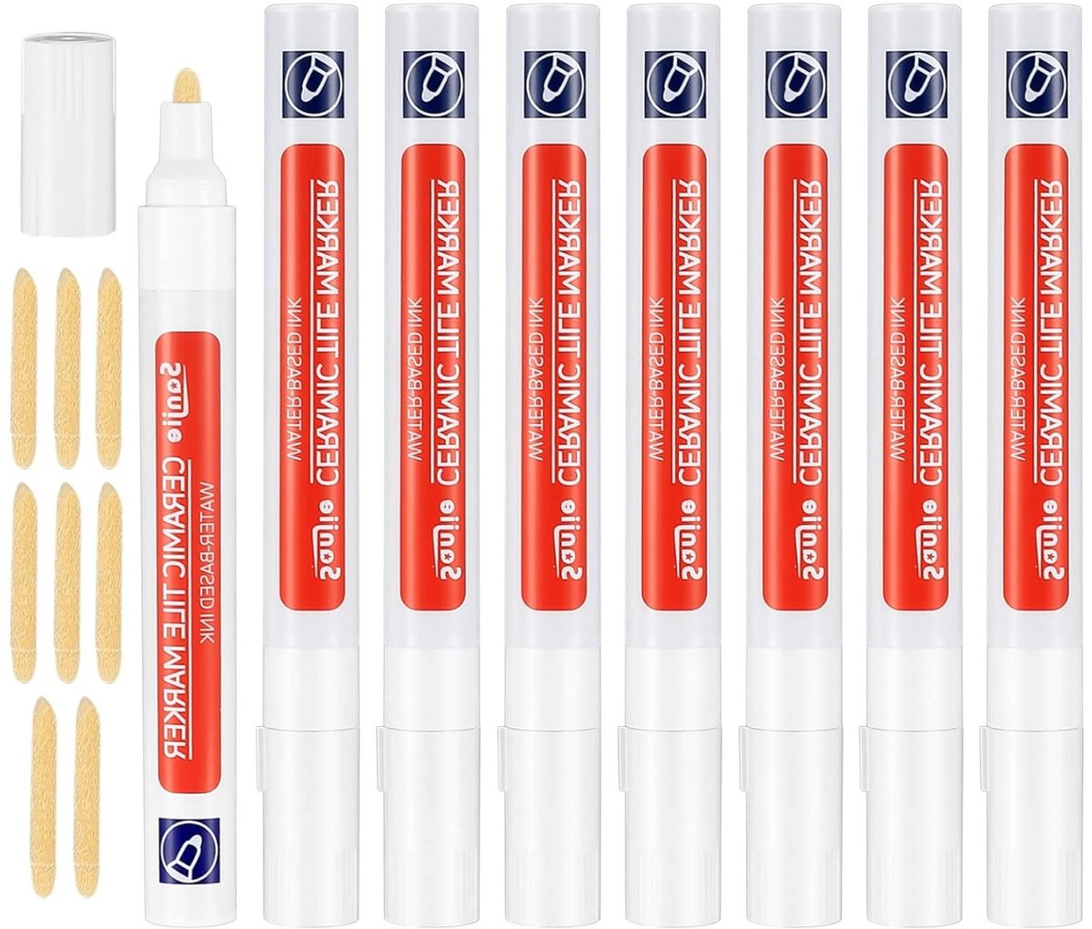 Witte Voegenpen voor Badkamer en Keuken, 8 Stuks, Ideaal voor Tegelherstel en Voegenreparatie, Geschikt voor Vloeren en Muren