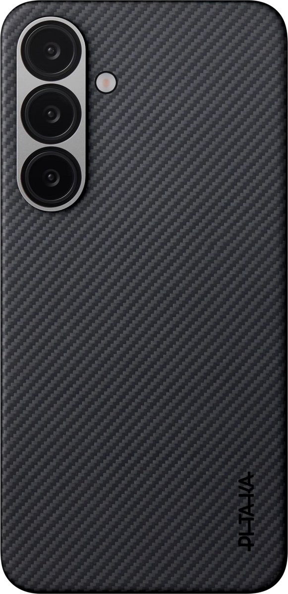 Pitaka Ultra Slim Hoesje Samsung Galaxy S25+ – Amber Magnet Film-technologie – Biedt Verbeterde Bescherming – Aramide Fiber Voor Duurzaamheid - Zwart
