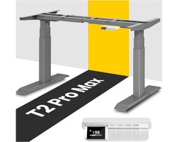 MAIDeSITe T2 Pro Max Elektrisch In Hoogte Verstelbaar Bureau Frame - Dubbele Motor - 135 Cm - Tot 180 Kg Draagkracht - Met Anti Botsing En Piano Master Besturing - Ergonomisch Zit Sta Onderstel