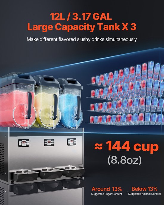 12lx3 Slush-Ijsmachine voor Smoothies en Drankjes van Merkloos — afbeelding 5