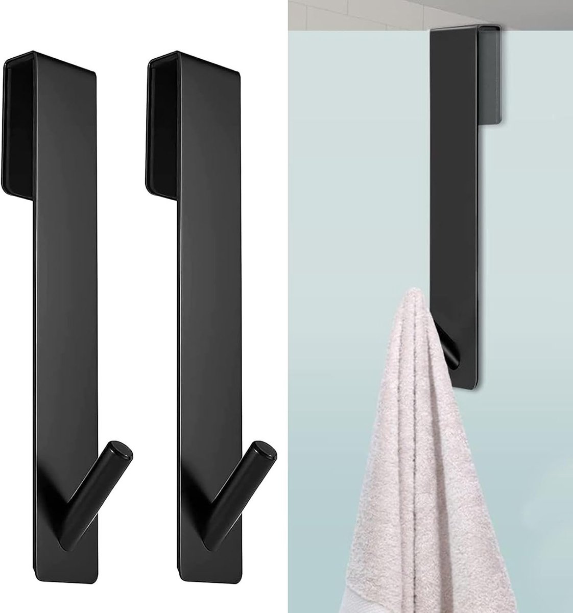 Showerdeur Haken Set van 2, Schuimlaag Handdoekhaken voor Douchecabine en Glazen Douchewan