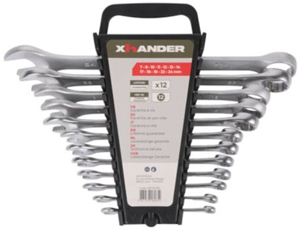 XHANDER Ringsteeksleutelset 12-delig - 7 tot 24 mm