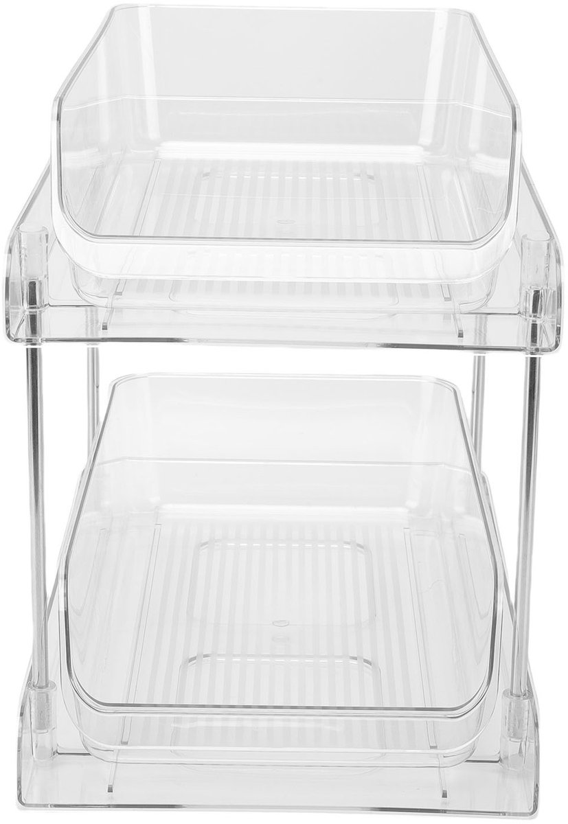 Opbergkast onder de gootsteen - Keukenkast organizer - Koelkast organizer - 2 lagen - PET - Doorzichtig - Geschikt voor keuken - badkamer - slaapkamer - make-up