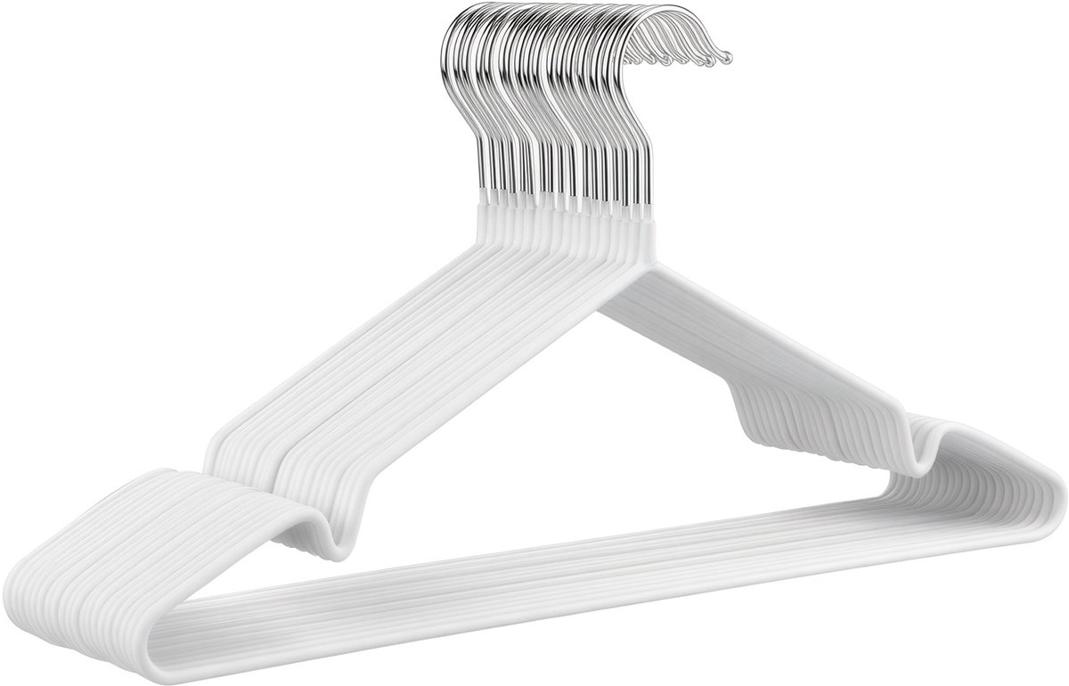 SONGMICS - Kledinghangers - Metalen Kledinghangers - Set van 20 - Antislip - 360° Draaibare Haak