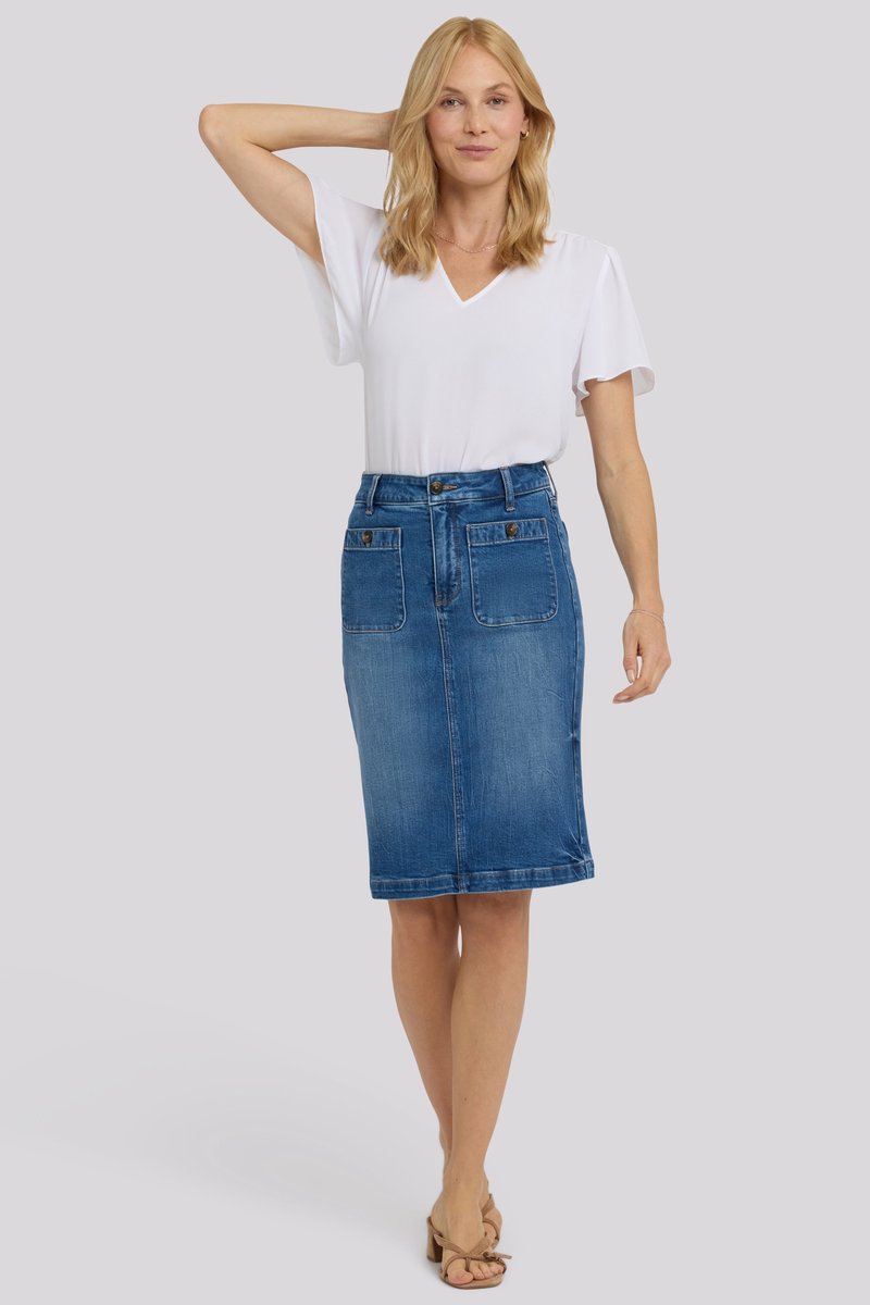 High Rise Denim Skirt