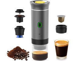 Draagbaar koffiezetapparaat, 3-in-1 draadloos elektrisch koffiezetapparaat, geschikt voor capsules en gemalen koffie, cold brew en warm koffiezetapparaat met 150 ml kop.