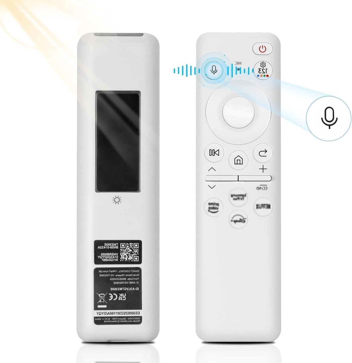 Vervangende Afstandsbediening voor Smart TV, Zonne-energie Oplaadbare Stemafstandsbediening, Universele Afstandsbediening voor Neo LED 4K HD TV's