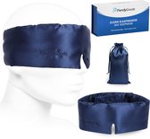 PurelyGoods® Masque de Sommeil en Soie Premium – Masque pour les Yeux – Soie de Mûrier 22 Momme Grade 6A – 100 % Occultant – Pour Femmes et Hommes – Bleu Foncé