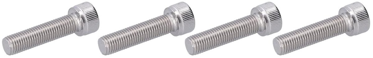 M10x1.25 Schroeven Set van 4 Stuks - Hex Kop Bouten van A2 RVS voor Fijn Bevestigen en Hardware Toepassingen